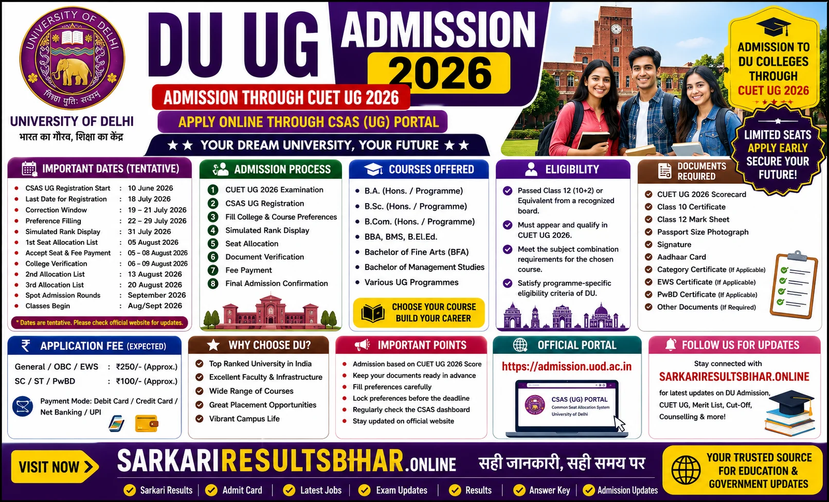 du ug admission 2026