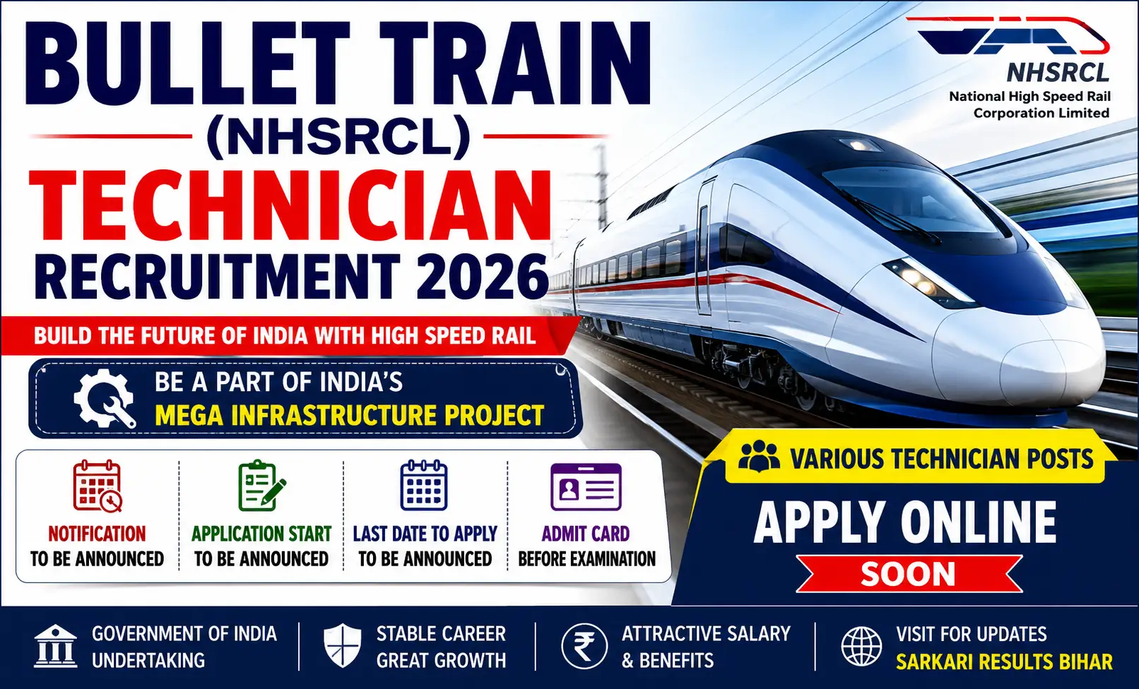 bullet train nhsrcl technician recruitment 2026