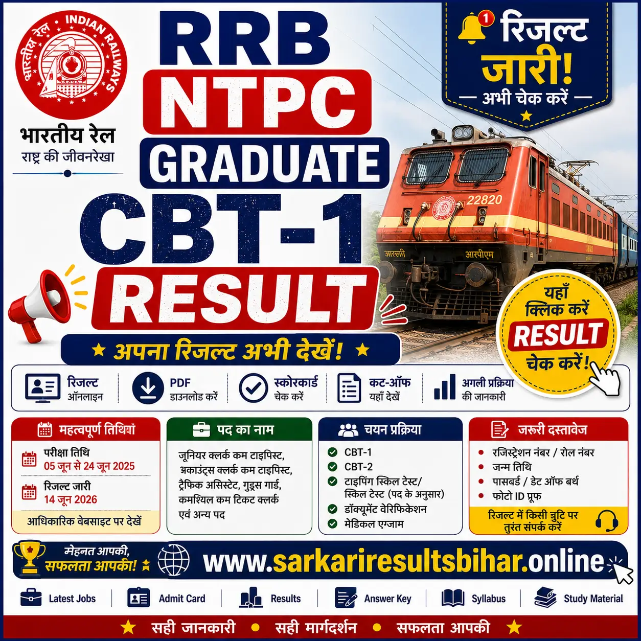 rrb ntpc graduate cbt 1 result 2026