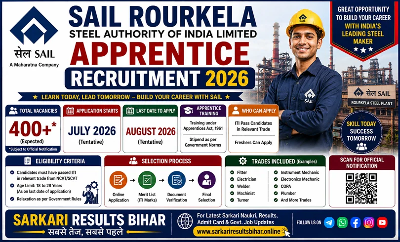 sail rourkela apprentice recruitment 2026