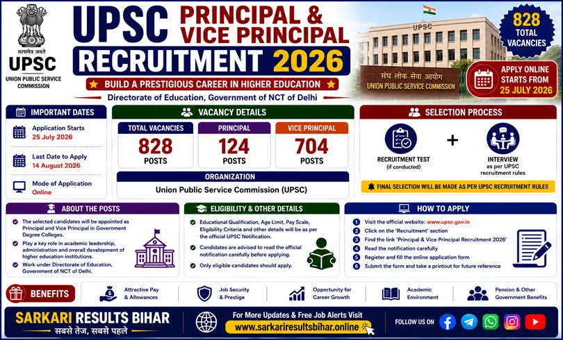 upsc principal vice principal recruitment 2026
